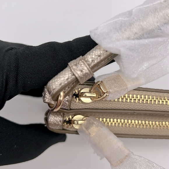 Coach Double Zip Wallet In Signature Canvas IM/Champagne Multi - Picture 8 of 16